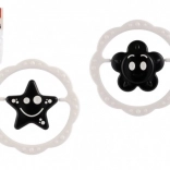 hochet et anneau de dentition en plastique, rond 12 cm, noir et blanc, dès 0 mois