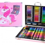 Set créatif dans une valisette avec licorne, rose, 150 pièces