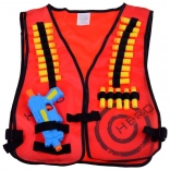Gilet tactique pour enfants avec balles en mousse et pistolet, compatible avec NERF – Rouge