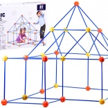 Jeu de construction avec grandes pailles et connecteurs, 81 pièces