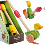 Canard en bois à pousser sur tige JOUECO