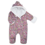 Combinaison d’hiver pour bébé Nicol Lea avec doublure chaude et capuche à oreilles, rose