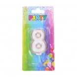 Bougie de fête numéro 8 - dorée