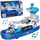 bateau de patrouille de police interactif 1:16 + 3 petites voitures métalliques – Woopie