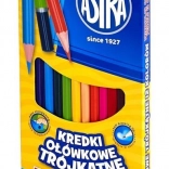 ASTRA crayons de couleur triangulaires avec taille-crayon, 12 pcs
