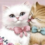 peinture diamant chats amoureux 30 × 40 cm