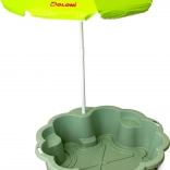 bac à sable fleur EKO vert avec parasol