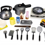 Set cuisine et barbecue pour enfants avec son et LED, 40 pièces