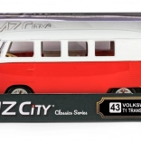 Modèle en métal Volkswagen T1 Samba 1:32 – rouge‑blanc