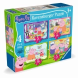 Puzzle 4-en-1 Peppa Pig