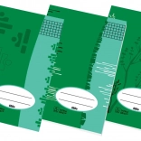 cahier scolaire A4 quadrillé 20 feuilles en papier recyclé (motifs assortis)