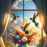 Puzzle Symphonie d'ailes et de fleurs 500 pièces