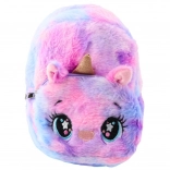 Sac à dos en peluche pour enfants Licorne bleu-rose pastel 20 cm 3 L