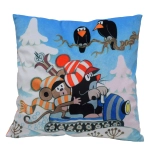 Coussin La Petite Taupe et la Souris sur une motoneige