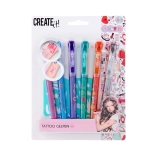 Kit de tatouage avec stylos gel parfumés et pochoirs