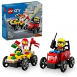 LEGO® City 60458 Pack de course : Livraison de pizza vs. camion de pompiers