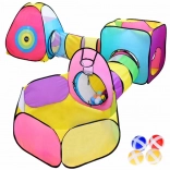 méga centre de divertissement 5‑en‑1 – tentes pliantes pour enfants avec tunnels et éléments de jeu