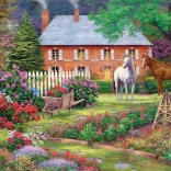 Puzzle Jardin avec des chevaux 1500 pièces
