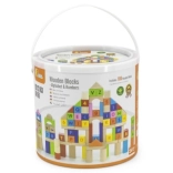 VIGA blocs éducatifs en bois 100 pcs – lettres et chiffres