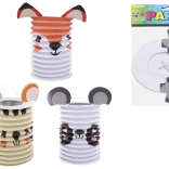 Lampion cylindre avec motif d'animaux 15 cm