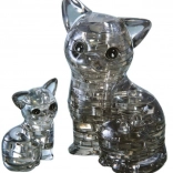 Puzzle 3D en cristal Chat avec chaton, 49 pièces