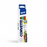 Crayons de couleur MFP triangulaires 6 pcs avec taille-crayon