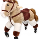 Cheval à roulettes beige