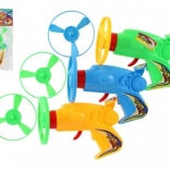 Hélice volante avec lanceur – pistolet en plastique 12 cm, couleurs assorties