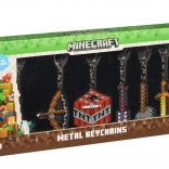 Porte-clés en métal Minecraft 6 pièces dans un coffret Deluxe
