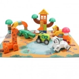 Blocs de bois et puzzle - Safari Top Bright