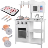 Cuisine pour enfant interactive blanche en bois avec induction et accessoires