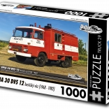Puzzle Retro-auta Camion AVIA 30 DVS 12 camion de pompiers 1000 pièces
