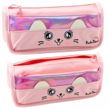 Trousse scolaire avec motif chat rose