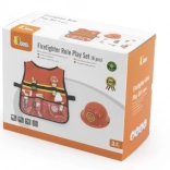 VIGA déguisement de pompier pour enfants avec veste et accessoires en bois, 8 pièces