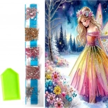 Peinture diamant sur toile Fée d’hiver 23 × 30 cm