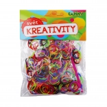 Élastiques tressés bicolores magiques – assortiment de couleurs, 300 pièces avec accessoires