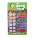 Accessoires en plastique colorés pour vélo – set de catadioptres et anneaux décoratifs
