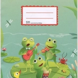 Cahier scolaire A5 avec ligne auxiliaire Grenouilles, 10 feuilles