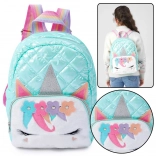 Sac à dos scolaire pour enfants motif Licorne turquoise 32 cm