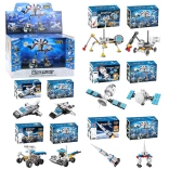 Kit de construction Espace 2‑en‑1 – fusées, antennes et robots (44–54 pièces)