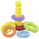 Pyramide avec anneaux colorés pour le développement de la motricité