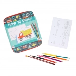 Petit Collage comment dessiner des véhicules – kit créatif pour enfants