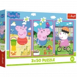 Puzzle 3x50 Peppa Pig - L'amitié