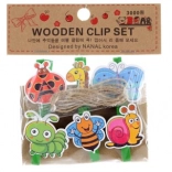 Pinces en bois avec motifs d’animaux, 6 pcs