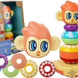 Pyramide éducative à empiler singe avec sons et apprentissage des chiffres