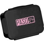 Lunch box PASO Basic 650 ml, noir avec logo rose
