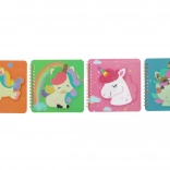 Carnet 14x14 cm avec motif 3D Licorne