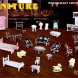 Puzzle 3D en bois mini meubles – kit de construction coloré