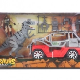 Voiture avec dinosaure