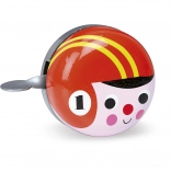 Sonnette rétro pour vélo rouge avec cycliste